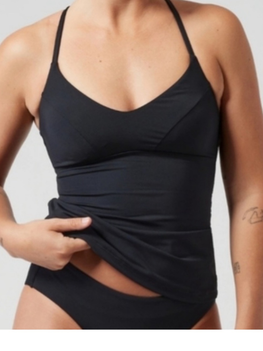 Athleta black swim beach tankini M